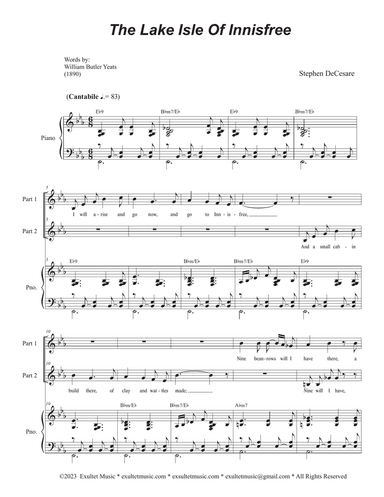The Lake Isle Of Innisfree (2-part choir)