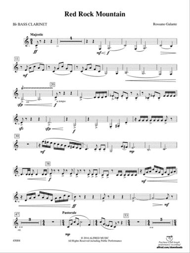 Red Rock Mountain: B-flat Bass Clarinet