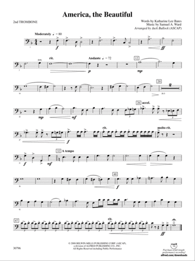 America, the Beautiful: 2nd Trombone