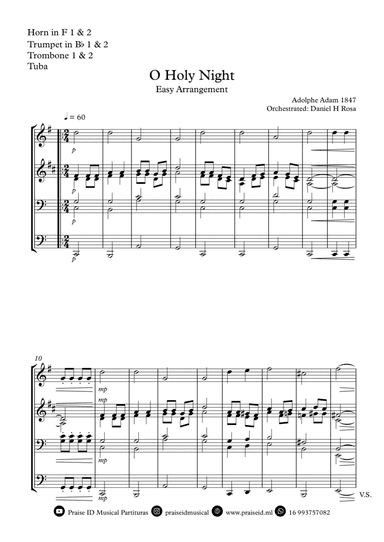 O Holy NIght - Christmas Carol - Brass Quintet