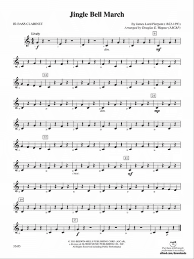 Jingle Bell March: B-flat Bass Clarinet