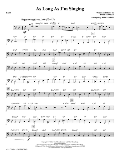 As Long As I'm Singing (arr. Kirby Shaw) - Bass