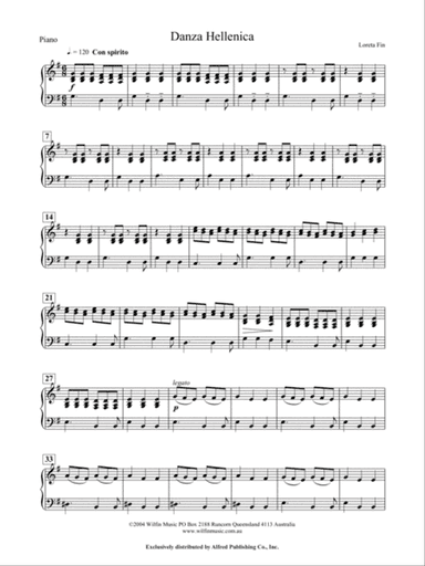 Danza Hellenica: Piano Accompaniment