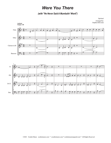 Were You There (with "He Never Said A Mumbalin' Word") (Woodwind Quartet and Piano)
