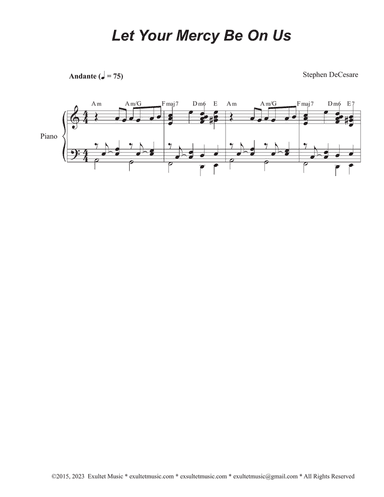 Let Your Mercy Be On Us (Psalm 33) (Vocal Quartet - (SATB)