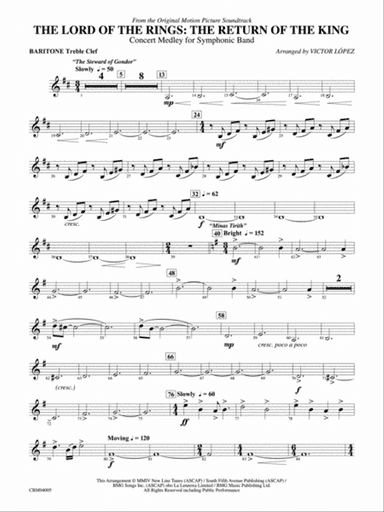 The Lord of the Rings: The Return of the King, Symphonic Suite from: Baritone T.C.
