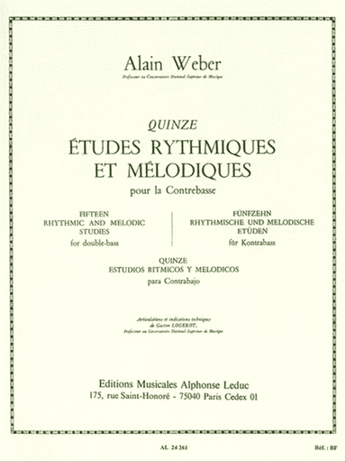15 Rhythmic And Melodic Studies, For Double Bass