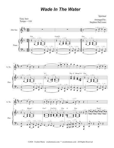 Wade In The Water (for Alto Saxophone and Piano)