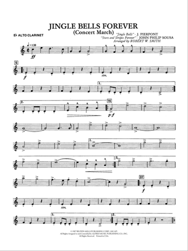 Jingle Bells Forever (Concert March): E-flat Alto Clarinet