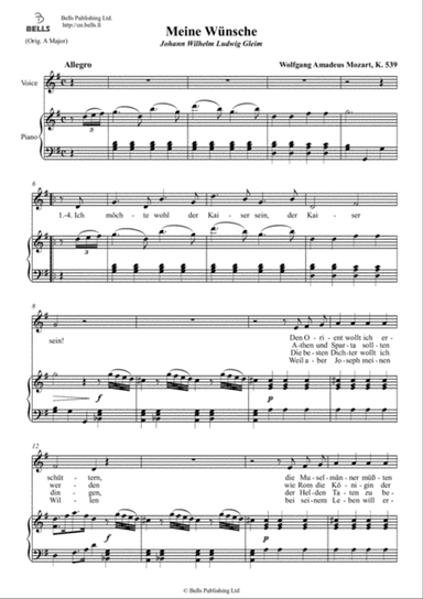 Meine Wunsche, K. 539 (G Major)