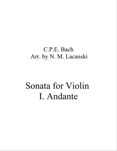 Sonata for Violin in A Minor I. Andante