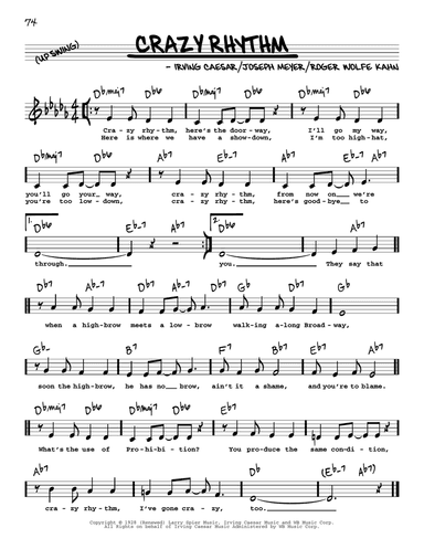 Crazy Rhythm (Low Voice)
