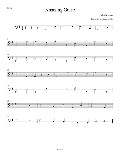 Amazing Grace. EASY. String orchestra. Score & parts.