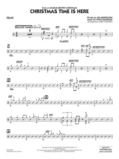 Christmas Time Is Here (arr. Mike Tomaro) - Drums