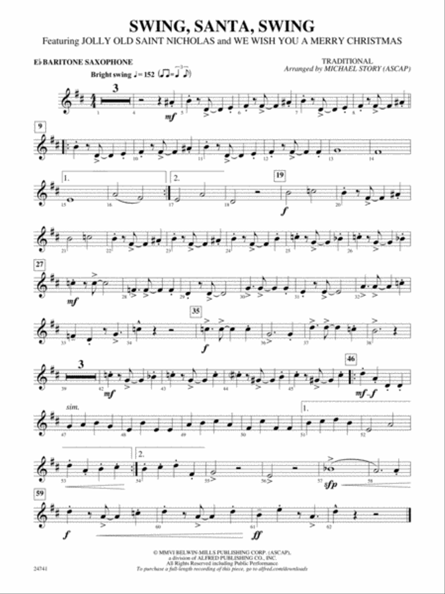 Swing, Santa, Swing: E-flat Baritone Saxophone