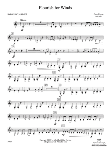Flourish for Winds: B-flat Bass Clarinet