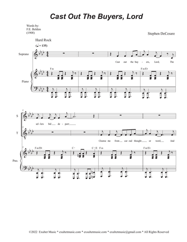 Cast Out The Buyers, Lord (Duet for Soprano and Tenor solo) (Easy Vocal Duet Version)