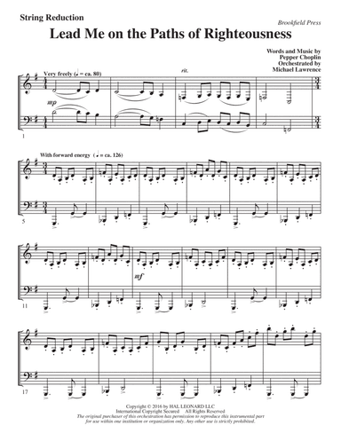 Lead Me on the Paths of Righteousness - Keyboard String Reduction