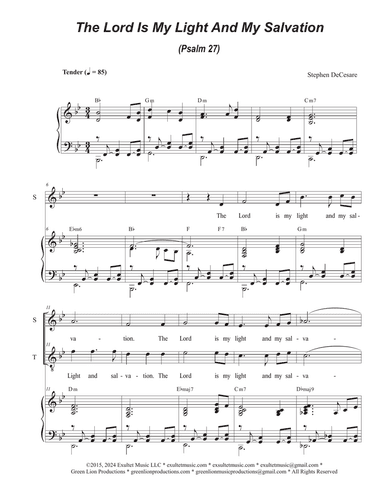 The Lord Is My Light And My Salvation (Psalm 27) (Duet for Soprano and Tenor solo)