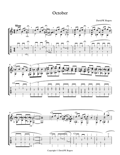 October, notation and tab.