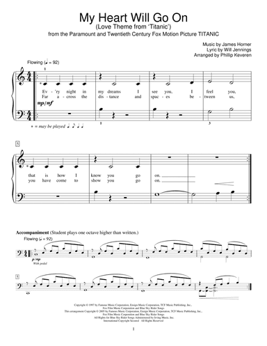 My Heart Will Go On (Love Theme from Titanic) (arr. Phillip Keveren)
