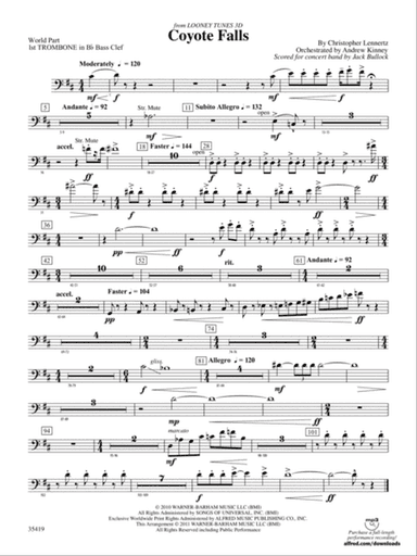 Coyote Falls (from Looney Tunes 3D): (wp) 1st B-flat Trombone B.C.