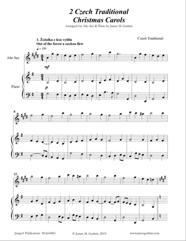 2 Traditional Czech Christmas Carols for Alto Sax & Piano