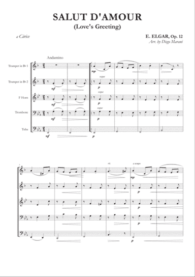 Salut d'Amour (Love's Greeting) for Brass Quintet