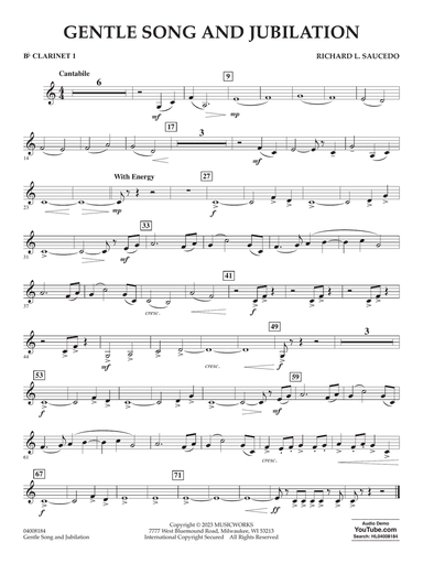 Gentle Song And Jubilation - Bb Clarinet 1