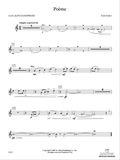 Poeme: E-flat Alto Saxophone