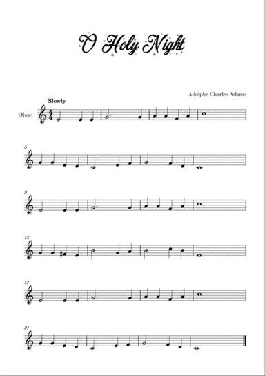 O Holy Night (for Oboe)