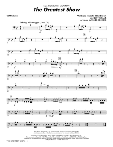 The Greatest Show (arr. Mark Brymer) - Trombone