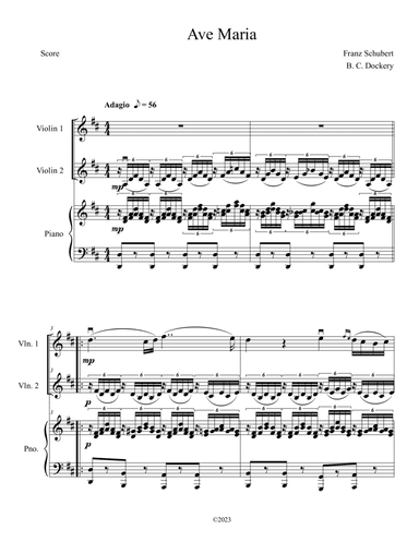 Ave Maria (Violin Duet with Piano Accompaniment)