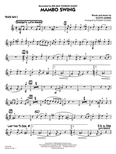 Mambo Swing (arr. Roger Holmes) - Tenor Sax 2