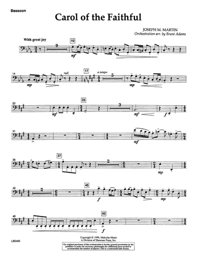Carol Of The Faithful (from "Canticle Of Joy") - Bassoon