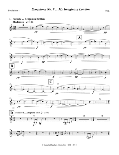 Symphony No. 9 ... My Imaginary London (2013-14) Bb clarinet part 1