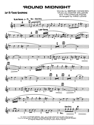 'Round Midnight: B-flat Tenor Saxophone