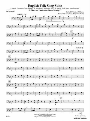 English Folk Song Suite: 1st Trombone