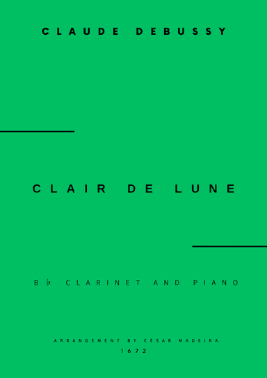 Clair de Lune by Debussy - Bb Clarinet and Piano (Full Score)