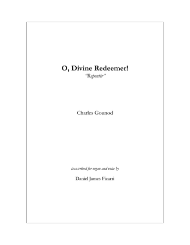 O, Divine Redeemer! (Organ Accompaniment)