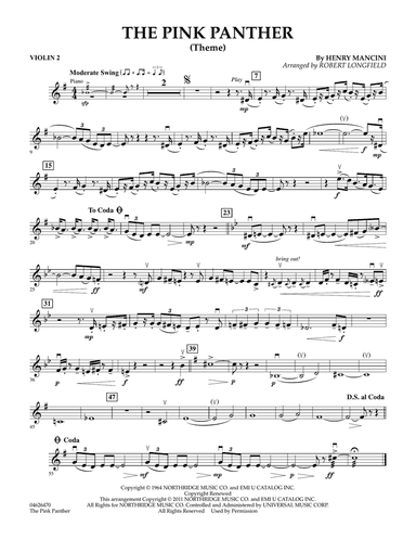 The Pink Panther (Theme) - Violin 2