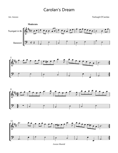 carolan’s dream trumpet and bassoon sheet music
