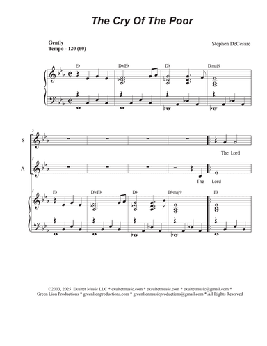 The Cry Of The Poor (Duet for Soprano and Alto solo)