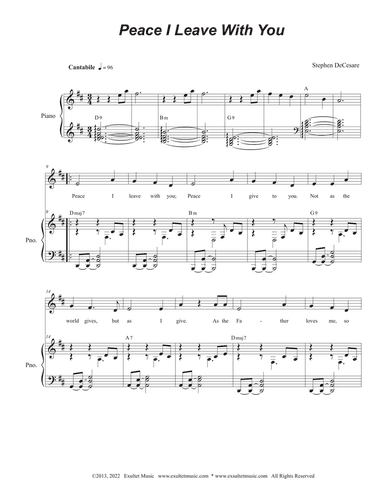 Peace I Leave With You (Vocal solo)