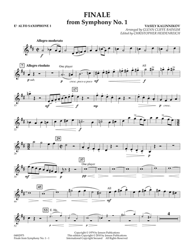 Finale from Symphony No. 1 - Eb Alto Saxophone 1