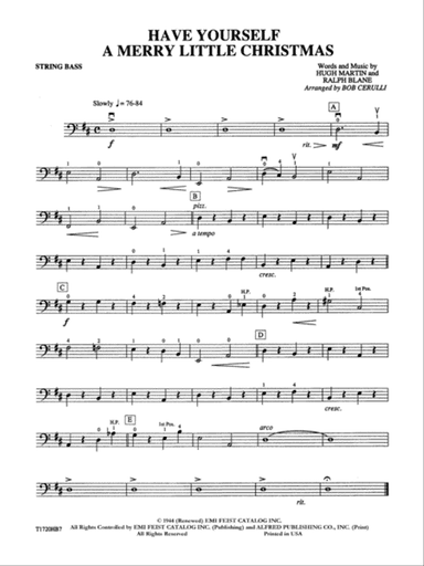 Have Yourself a Merry Little Christmas: String Bass