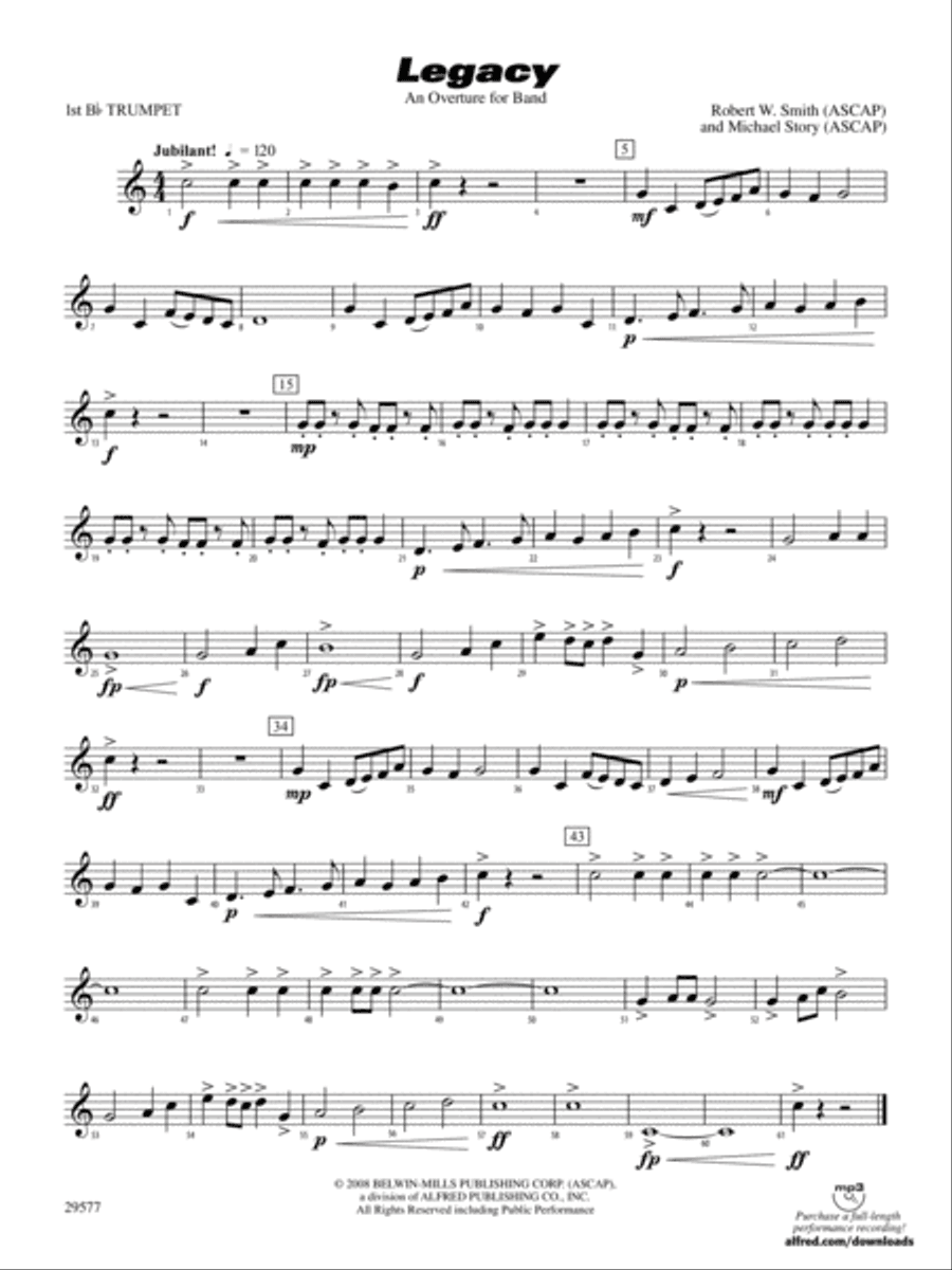 Legacy (An Overture for Band): 1st B-flat Trumpet
