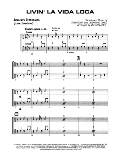 Livin' la Vida Loca: 1st Percussion