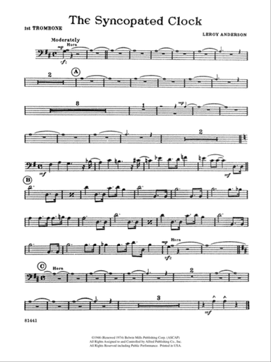 The Syncopated Clock: 1st Trombone