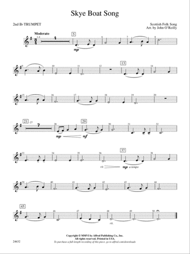 Skye Boat Song: 2nd B-flat Trumpet